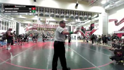 40 lbs Round 1 - Milania Carini, 951 WC vs Benjamin Saenz, Threshold Wrestling Club