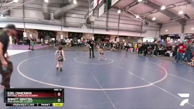 52 lbs Semifinal - Emmitt Gentzel, Apex Grappling Academy vs Ezel Ceniceros, NXT Level Wrestling Academy
