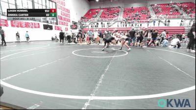 91 lbs Rr Rnd 3 - Laken Hummel, Weatherford Youth Wrestling vs Onnika Carter, HBT Grapplers