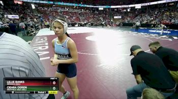 Girls 132 lbs Champ. Round 1 - Lillie Banks, Menasha Girls vs Cieara Ogren, Westfield Area Girls