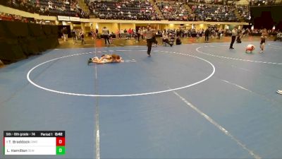 5th - 6th grade - 74 Cons. Round 5 - Lucky Hamilton, DC Elite Wrestling vs Tucker Braddock, Central Iowa Wrestling Club /Team Intensity