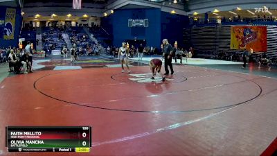 100 lbs Quarterfinal - Faith Mellito, High Point Regional vs Olivia Mancha, Battlefield