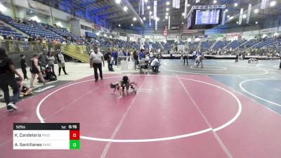 52 lbs 5th Place - Klayton Candelaria, Pagosa Springs Pirates vs Adam Santillanes, Ranch Hand Wrestling