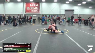 125 lbs Cons. Semi - Caleb Likens, Franklin County Wrestling Club vs William Etu, Wild Buffalo Wrestling Club