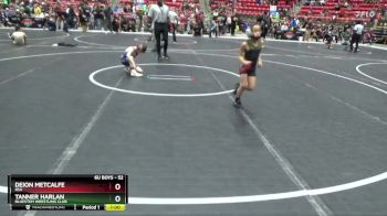 52 lbs Cons. Round 2 - Tanner Harlan, Bluestem Wrestling Club vs Deion Metcalfe, RSA