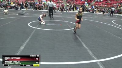 52 lbs Cons. Round 2 - Tanner Harlan, Bluestem Wrestling Club vs Deion Metcalfe, RSA