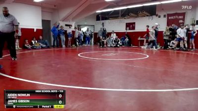 113 lbs Cons. Round 2 - Aiden Nowlin, Tri-West vs James Gibson, DBWC