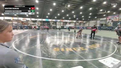 100 lbs Round 4 - Addison Buchmann, Westside Raider Wrestling vs Brayzee Rawles, Gordon Rushville