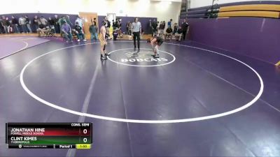 98 lbs Cons. Semi - Jonathan Hine, Powell Middle School vs Clint Kimes, Thermopolis