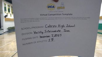 Cabrini High School [Varsity - Intermediate - Jazz] 2023 UCA & UDA December Virtual Challenge