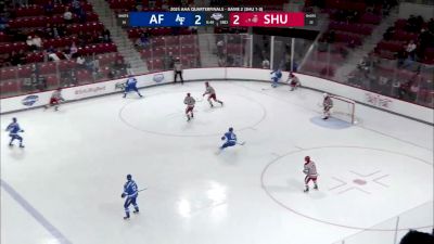 Ajeet Gundarah Makes Stellar Save For Sacred Heart University In Atlantic Hockey America Quarterfinals Game 2