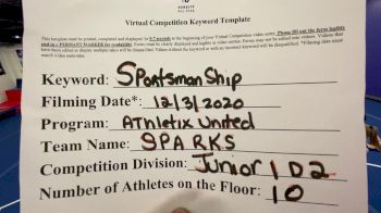 Athletix United - Sparks [All Star L1 Junior - D2 - Small] Varsity All Star Virtual Competition Series: Event VI