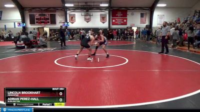 132 lbs Quarterfinal - Lincoln Brookhart, Muscatine vs Adrian Perez-Hall, Burlington