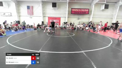 100 lbs Final - Nico Emili, The Hunt Wrestling Club vs Brody Brown, South Hills Wrestling Academy