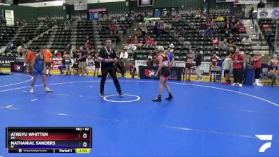 92 lbs Cons. Round 3 - Atreyu Whitten, MO vs Nathanial Sanders, IN