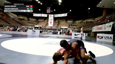 Cadet Boys Lower - 138 lbs 5th Place Match - Mason Bishop, Righetti High School Wrestling vs Oscar Gonzalez, Legacy Wrestling Center