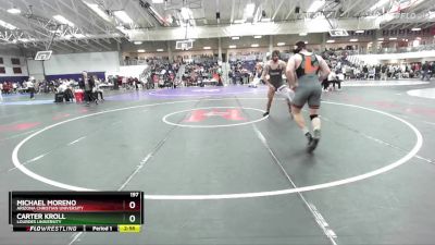 197 lbs Cons. Round 4 - Carter Kroll, Lourdes University vs Michael Moreno, Arizona Christian University