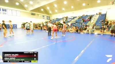 144 lbs Cons. Semi - Kenji Ineno, Santa Monica High School Wrest vs Jeremy Valdez, Servite High School