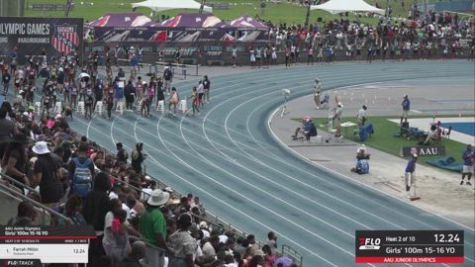 2026 AAU Junior Olympic Games - Youth Girls' 100m, Prelims 1 - Age 15-16