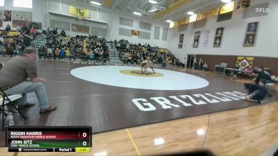 105 lbs Quarterfinal - John Sitz, Cody Middle School vs Riggin Harris, Rocky Mountain Middle School