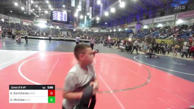 66 lbs Consi Of 8 #1 - Anthony Santillanes, Ranch Hand Wrestling vs Dawsyn McCabe, Southwest Hammers