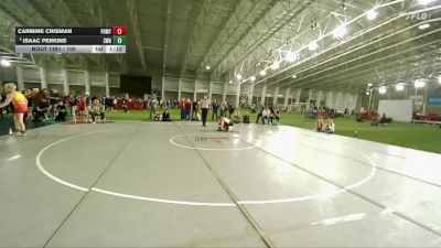 100 lbs Cons. Semi - Carmine Crisman, North Montana Wrestling Club vs Isaac Perkins, Sanderson Wrestling Academy