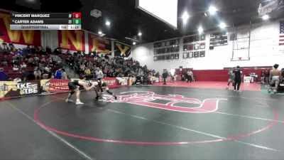 157 lbs Quarterfinal - Vincent Marquez, Santa Fe vs Carter Adams, South Torrance