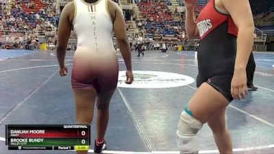 190 lbs Quarterfinal - Brooke Bundy, Valley City vs Danijah Moore, Minot