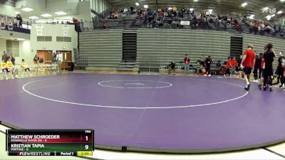144 lbs Quarterfinals (8 Team) - Cooper Wilkins, Portage vs Matthew Schroeder, Evansville Mater Dei