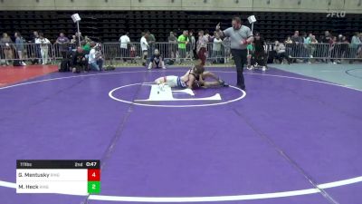 111 lbs Quarterfinal - Gaige Mentusky, Ringtown vs Maddox Heck, King William