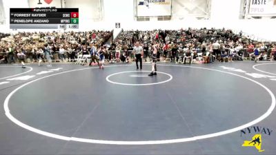 94 lbs Champ. Round 2 - Forrest Rayder, Sandy Creek Wrestling Club vs Penelope Anzano, Mat Power Youth Wrestling Club