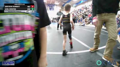 40 lbs Quarterfinal - Greyson Summitt, Wolfpak Wrestling vs Axel Swopes, Newkirk Takedown Club