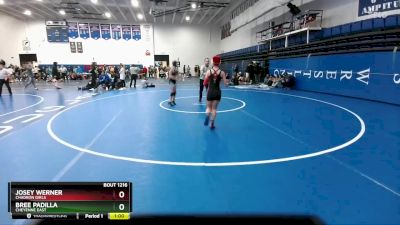 100 lbs Cons. Semi - Bree Padilla, Cheyenne East vs Josey Werner, Chadron Girls