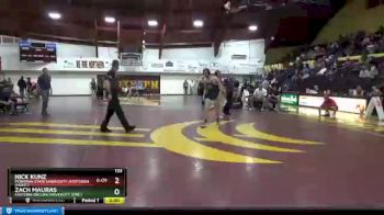 133 lbs Cons. Semi - Nick Kunz, Montana State University-Northern (Mont.) vs Zach Mauras, Eastern Oregon University (Ore.)