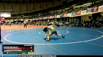 132 lbs Quarterfinals (16 Team) - Cameron Rasmussen, Riverbend vs Dylan Delcollo, Delaware Military Acad (DE)