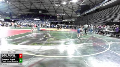 105 lbs Cons. Sub-quarters - Julian Sanchez, Forks Wrestling Club vs Grayson Kogut, Power House Wrestling