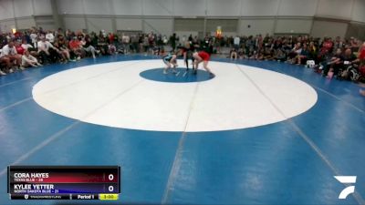 127 lbs 2nd Wrestleback (16 Team) - Cora Hayes, Texas Blue vs Kylee Yetter, North Dakota Blue