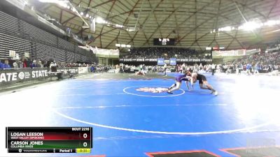 2A 215 lbs Cons. Round 1 - Logan Leeson, West Valley (Spokane) vs Carson Jones, Columbia River