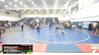 120 lbs 5th Place Match - Daniel Mendoza, Victor Villains Wrestling Club vs Jameson Valente, Servite High School