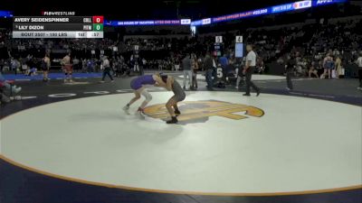 100 lbs Consi Of 16 #1 - Avery Seidenspinner, College Park (NC) vs Lily Dizon, Pitman (SJ)