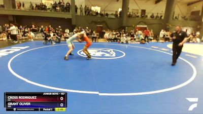 157 lbs Champ. Round 1 - Cross Rodriguez, CA vs Grant Oliver, WA