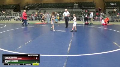 56 lbs Quarterfinal - Jax Boelman, Sebolt Wrestling Academy vs Brody Sheets, Iowa