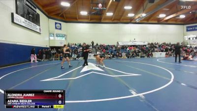 138 lbs Champ. Round 2 - Azaria Biegler, San Joaquin Delta College vs Alondra Juarez, Lassen College