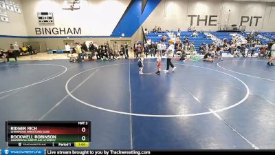 38-40 lbs Round 2 - Ridger Rich, Champions Wrestling Club vs Rockwell Robinson, Sanderson Wrestling Academy