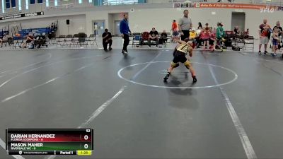 52 lbs Round 3 (6 Team) - Darian Hernandez, Florida Scorpions vs Mason Maher, Riverdale WC