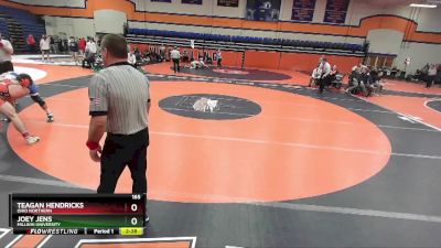 165 lbs Cons. Semi - Joey Jens, Millikin University vs Teagan Hendricks, Ohio Northern