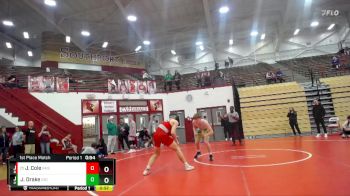 165 lbs 1st Place Match - Jacob Cole, Rossville High School vs Jeremiah Drake, Indianapolis