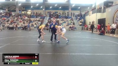 120 lbs Semifinal - Lincoln Weeks, Loyola-Blakefield vs Paul Tomayko, Saint Paul`s School