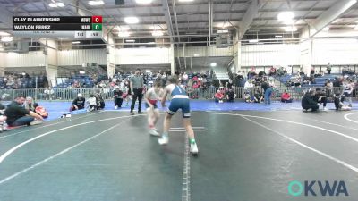 83 lbs Rr Rnd 3 - Clay Blankenship, Mustang Bronco Wrestling Club vs Waylon Perez, Marlow Outlaws