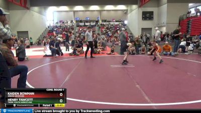 60 lbs Cons. Round 1 - Kaiden Bowman, Snead Grizzlies vs Henry Fawcett, Tiger Youth Wrestling